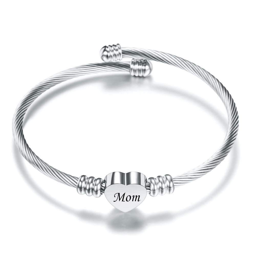 Stainless Steel Braided Mother’s Day Bracelets for Mom
